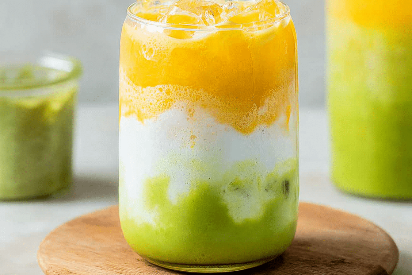 Iced Mango Matcha Latte