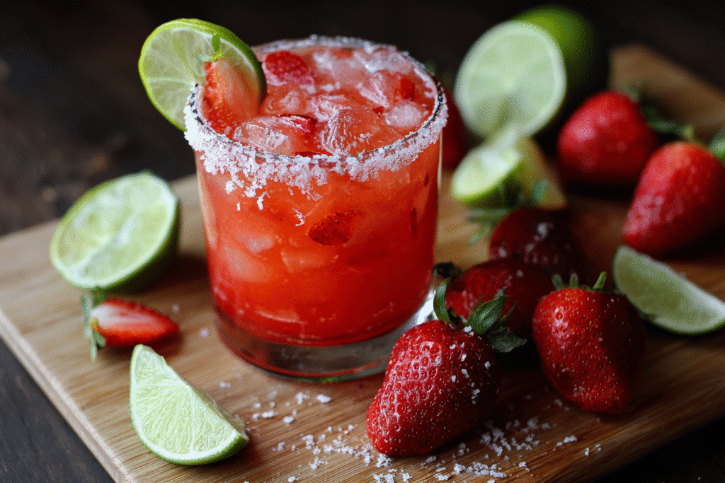 Strawberry Lime Mocktail Margarita
