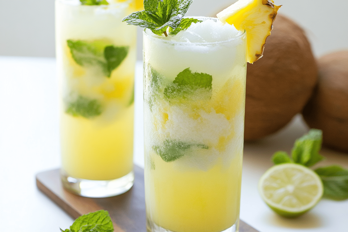Pineapple Coconut Mojito Mocktail