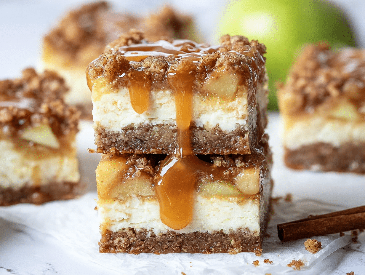 Caramel Apple Cheesecake Bars