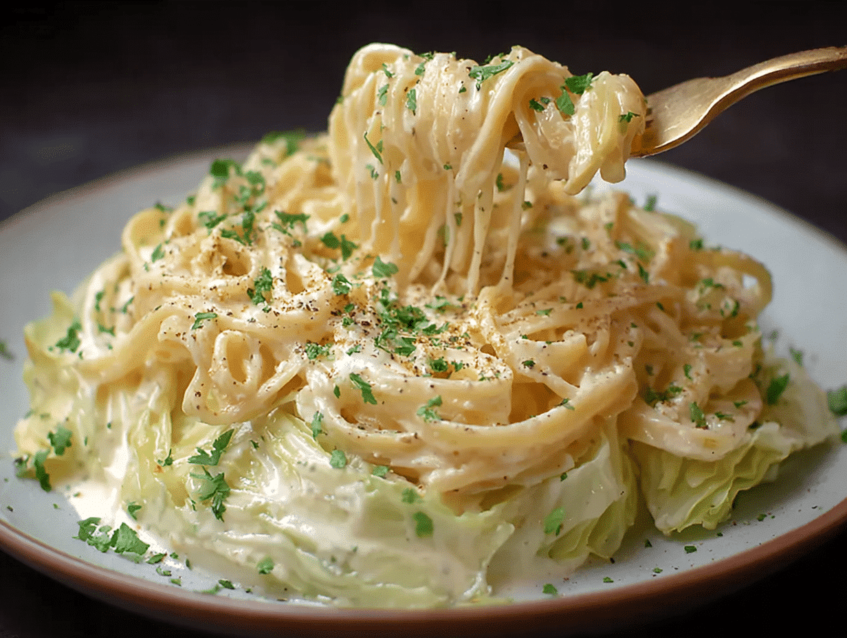 Creamy Alfredo Cabbage Pasta