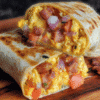 Fluffy Bacon & Egg Breakfast Burritos