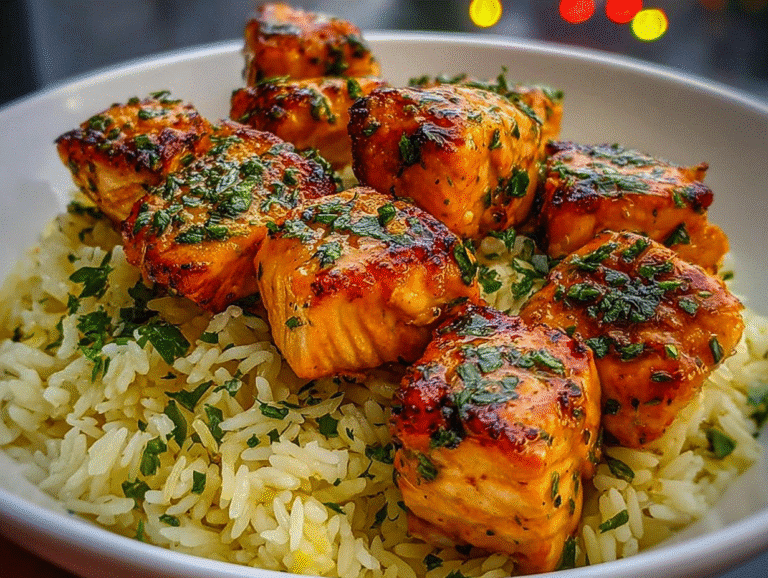 Mediterranean Salmon Lemon Rice
