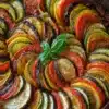 Delicious Baked Ratatouille with colorful vegetables baked to perfection