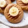 Homemade Banana Peanut Butter Cookies stacked on a plate