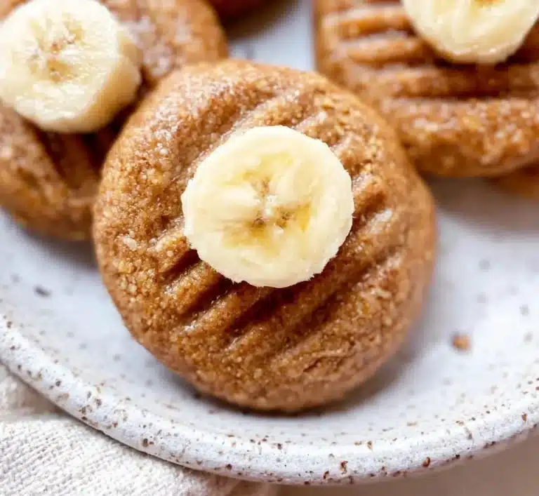 Homemade Banana Peanut Butter Cookies stacked on a plate