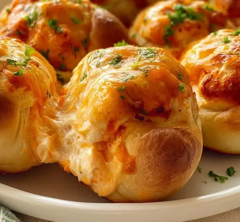Buffalo Ranch Chicken Bombs served on a platter with dipping sauce