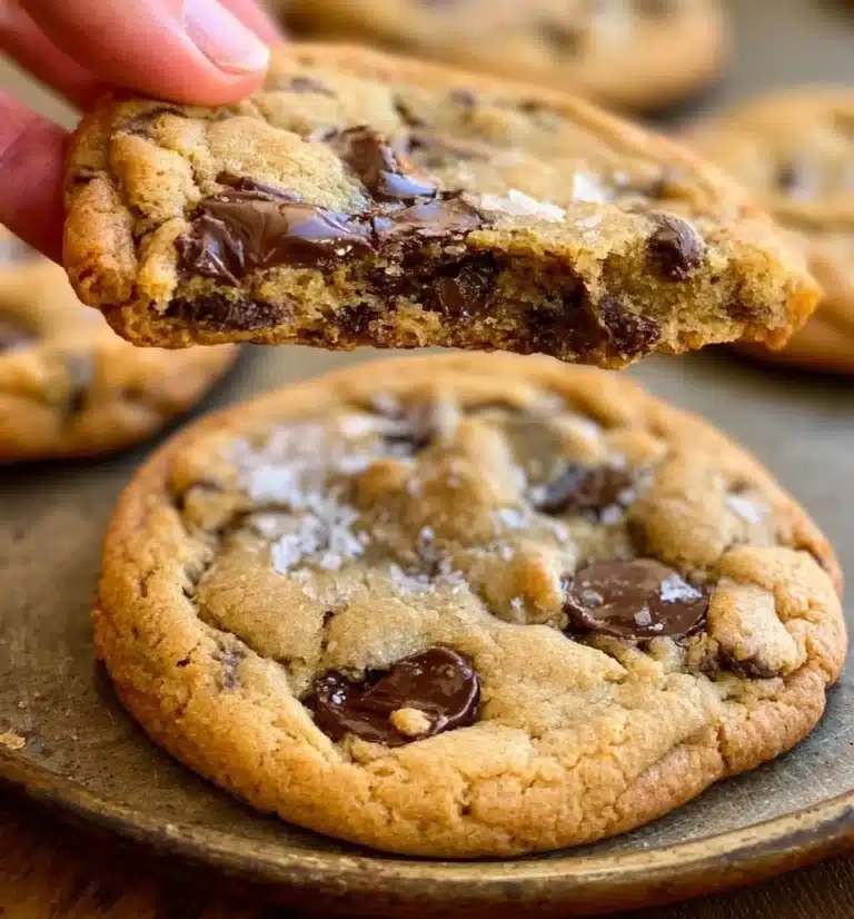Freshly baked chocolate chip cookies on a cooling rack