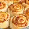 Ham and cheese pinwheels served on a platter