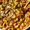 Delicious onion pasta dish with caramelized onions and herbs