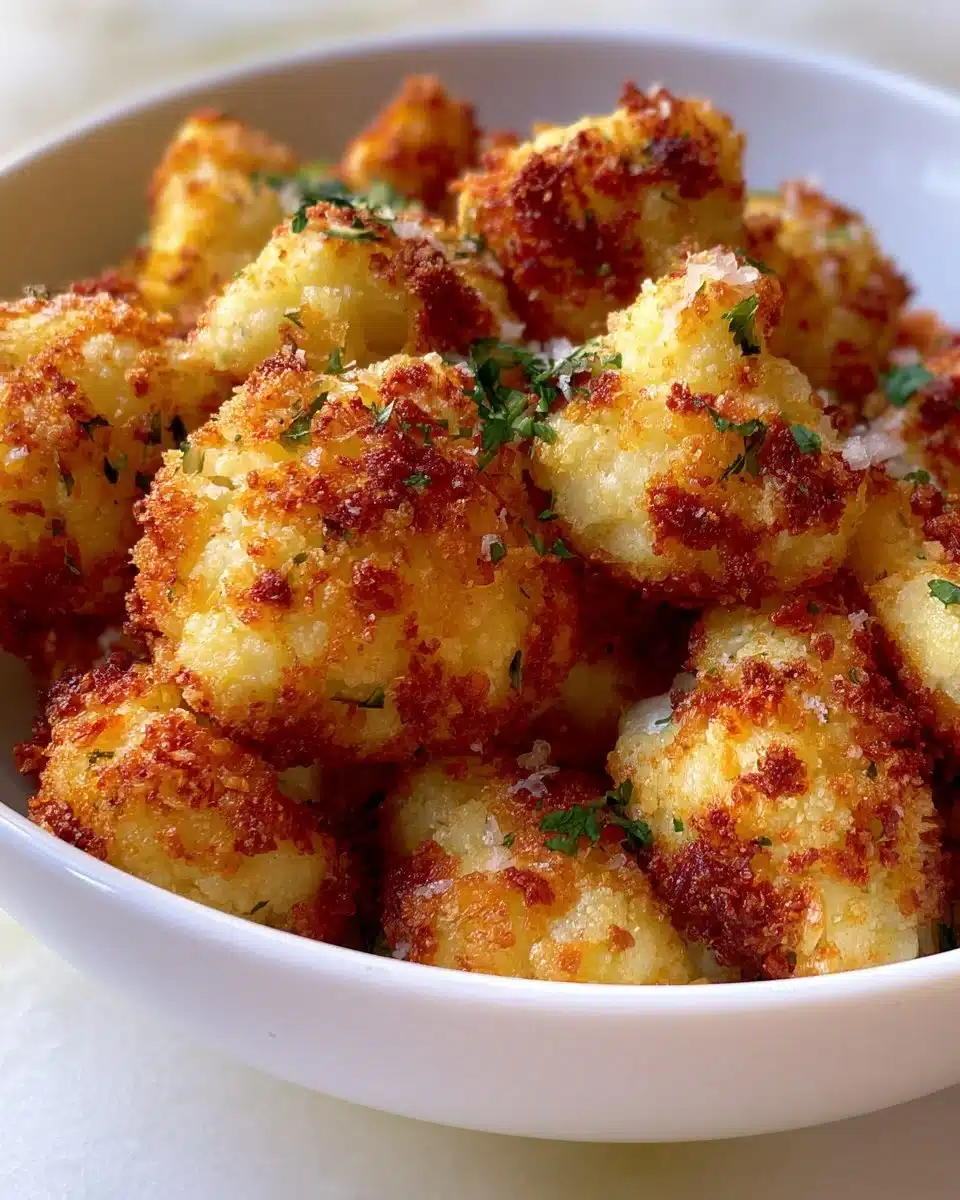 Crispy Parmesan Cauliflower Bites served on a plate