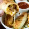 Delicious Taco Sticks served on a plate with toppings
