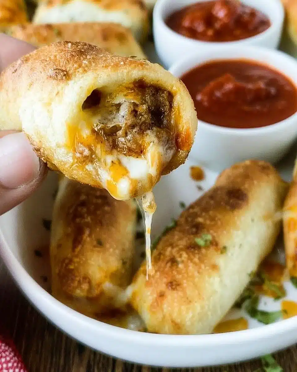 Delicious Taco Sticks served on a plate with toppings