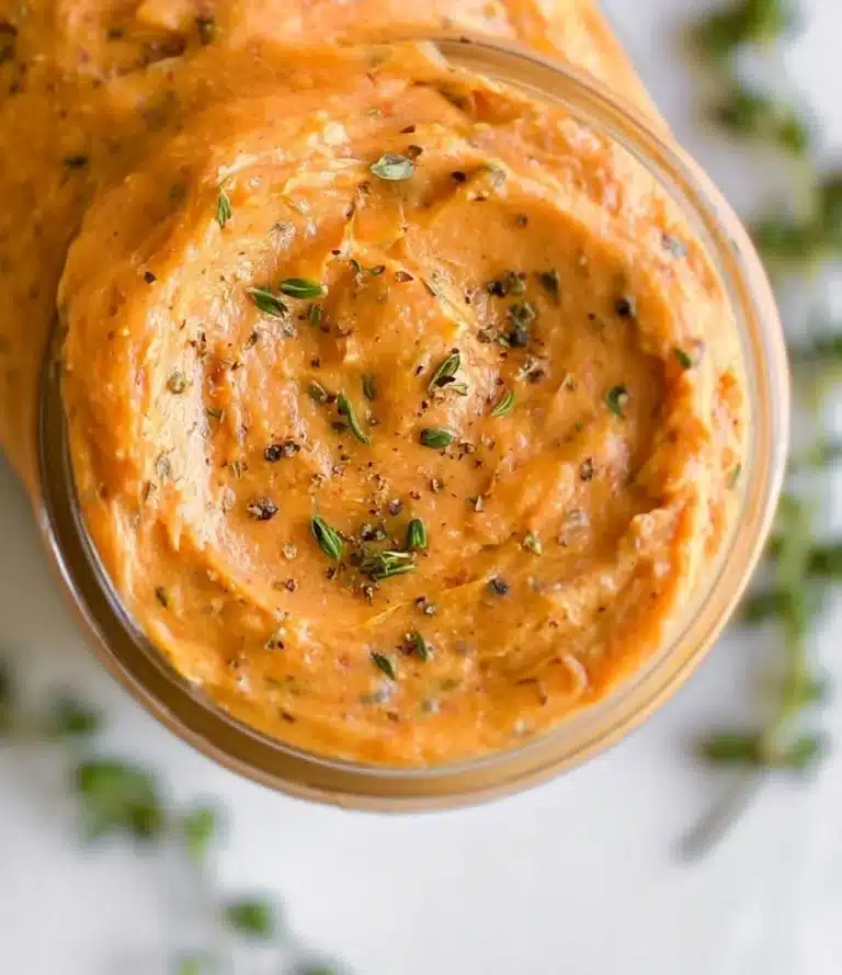 Delicious Tomato Compound Butter spread on fresh bread.
