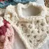 Colorful crocheted bandana adding style to an outfit