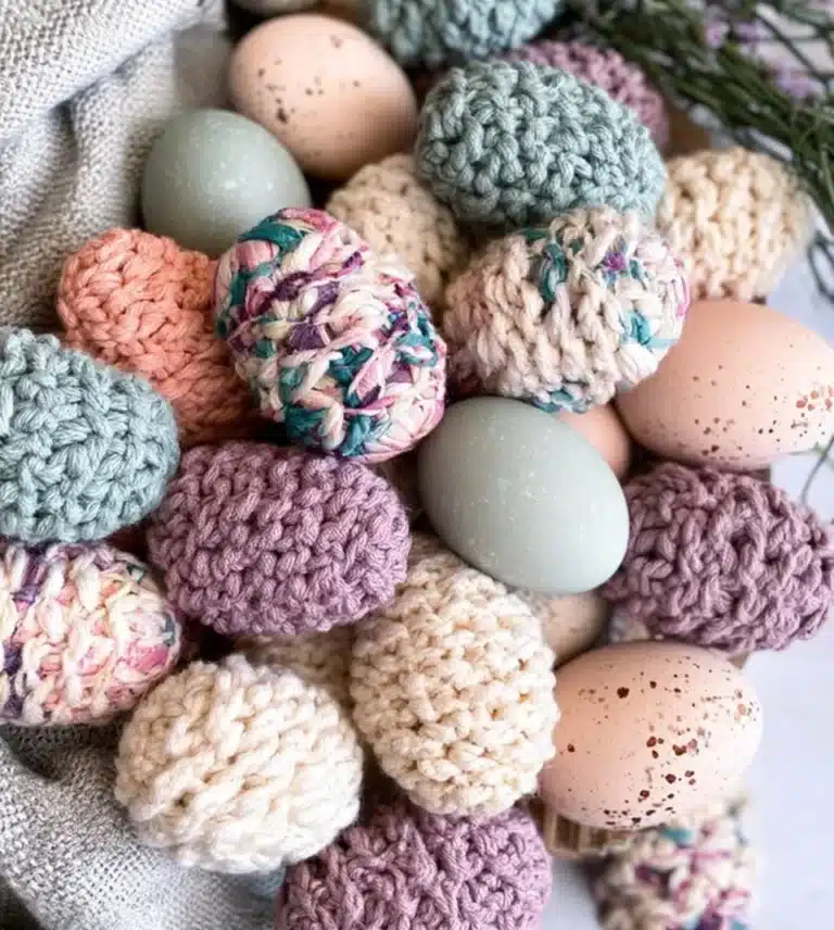 Colorful and decorated Easter eggs for festive celebration