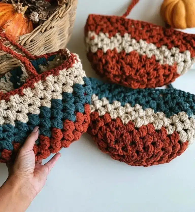 A collection of beautifully crafted Granny Baskets for home decor and storage.