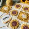 Cozy Granny Square Blanket displaying colorful crochet patterns.