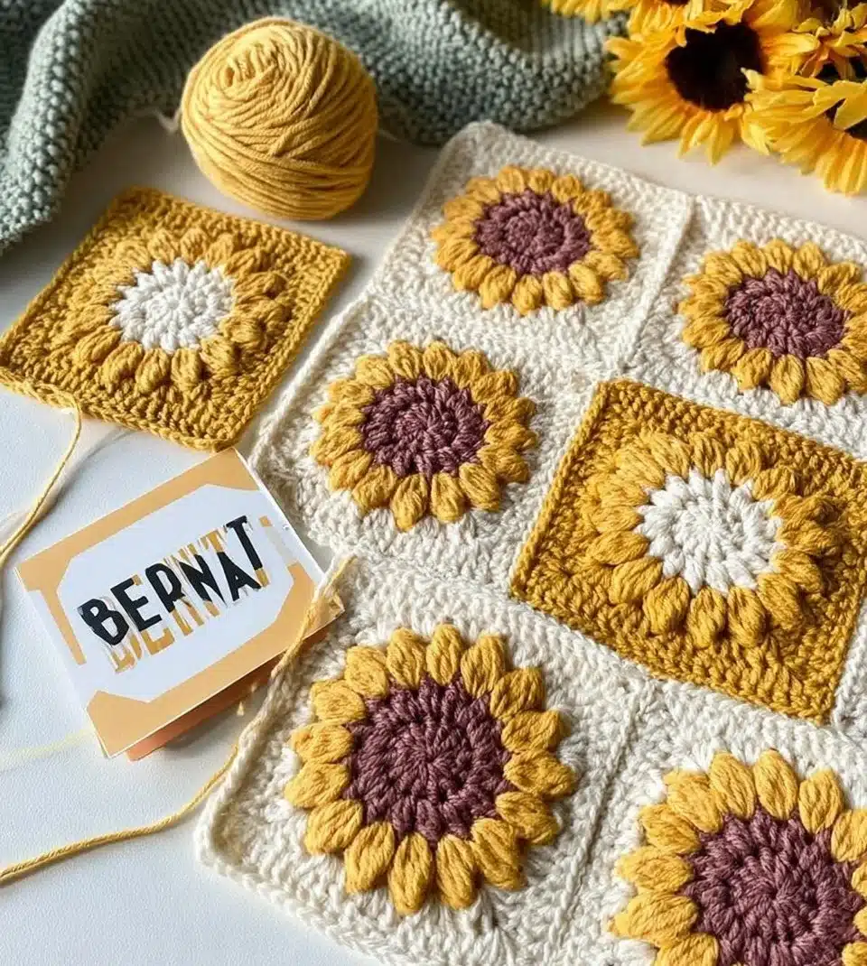Cozy Granny Square Blanket displaying colorful crochet patterns.