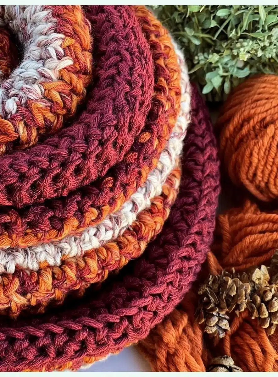 Stylish infinity scarf draped elegantly for a cozy look