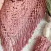 Handcrafted Shell Stitch Poncho in vibrant colors for stylish warmth.