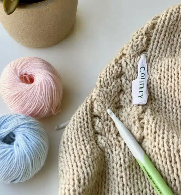V Stitch Cardigan in stylish design and cozy fabric