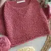 V-Stitch Crewneck Top in stylish design for comfortable wear