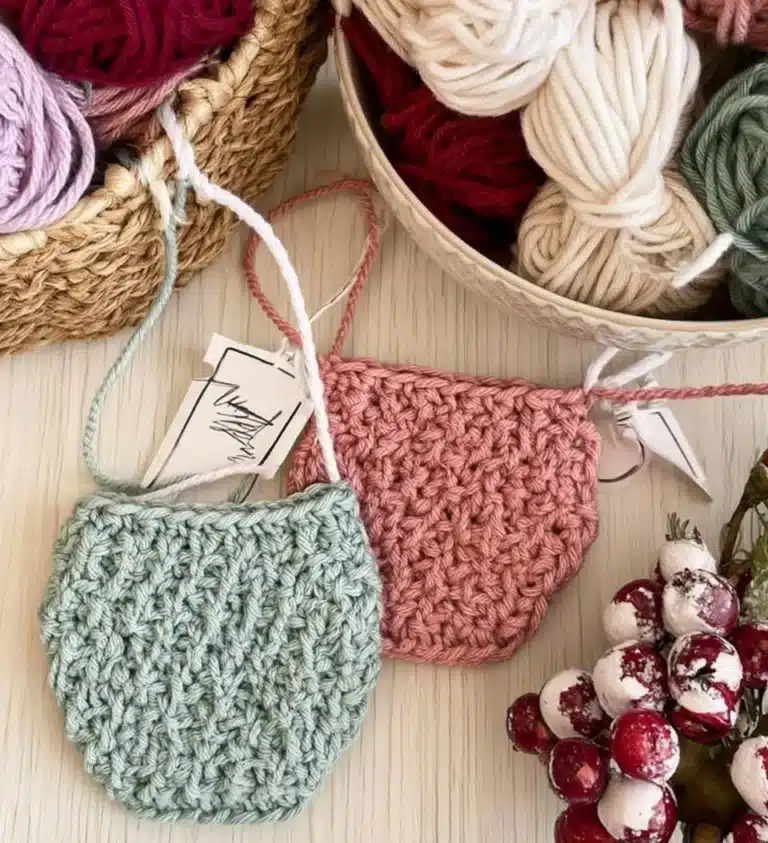 Handmade Winterberry Mug Cozy crochet pattern for warm drinks
