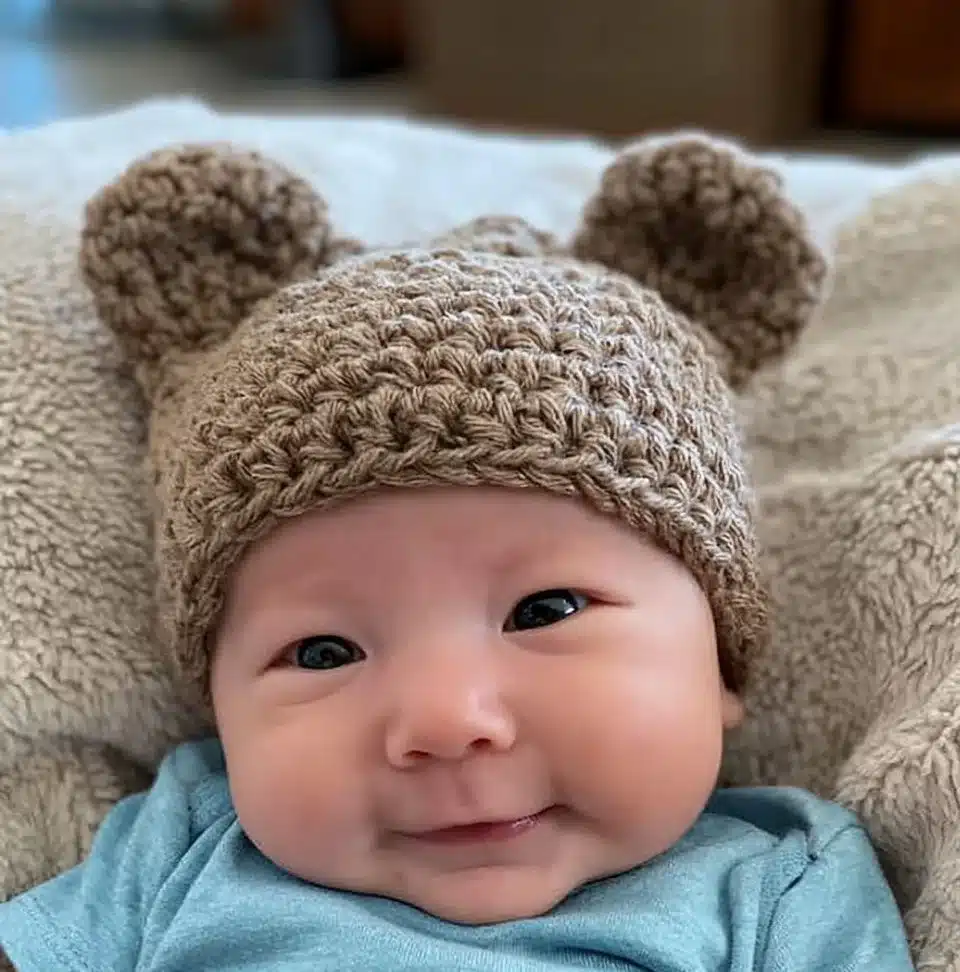 Baby Bear Crocheted Hat